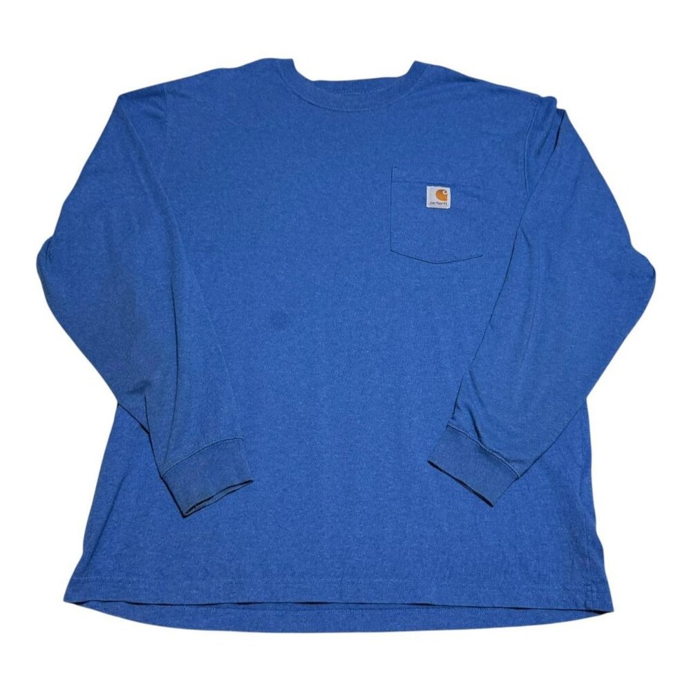 Carhartt TK0126-M Blue Stained Cotton Long Sleeve Shirt Adult Large